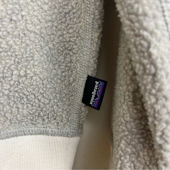 Patagonia Men's Reversible Shearling Crew Pullover Sweatshirt Natural - Picture 7 of 11